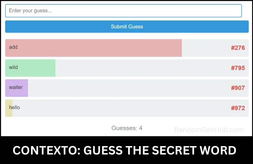 Contexto, Guess the Secret Word